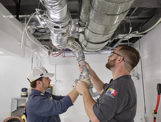 Warwick Air Duct Cleaning technician performing thorough AC duct cleaning in Warwick