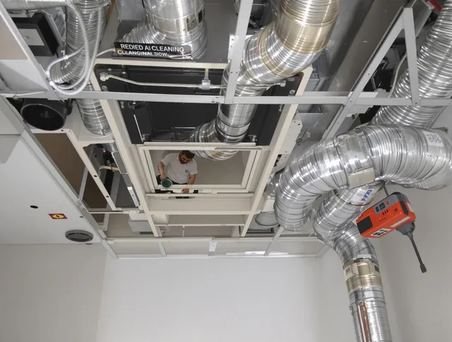 Warwick Air Duct Cleaning technician performing detailed central duct system cleaning in Warwick