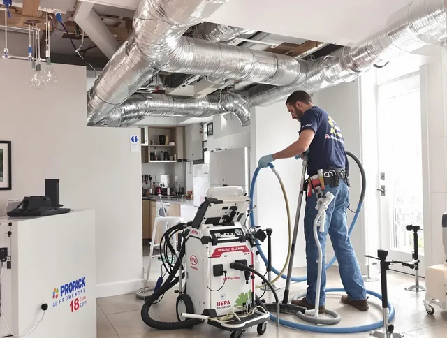 Warwick Air Duct Cleaning technician performing advanced pure duct cleaning with specialized equipment in Warwick