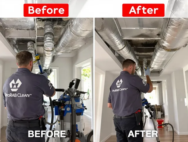 Warwick Air Duct Cleaning expert performing thorough residential duct cleaning in a Warwick home